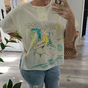 Vintage Beach Club Surfer Graphic Tee small/medium oversized California beach